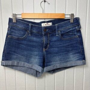 Hollister Dark Blue Rolled Hem Jean Shorts
